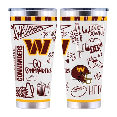 Washington Commanders The Memory Company 30oz. Sketchpad Stainless Steel Tumbler