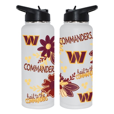 Washington Commanders The Memory Company 34oz. Flowers Stainless Steel Quencher Bottle