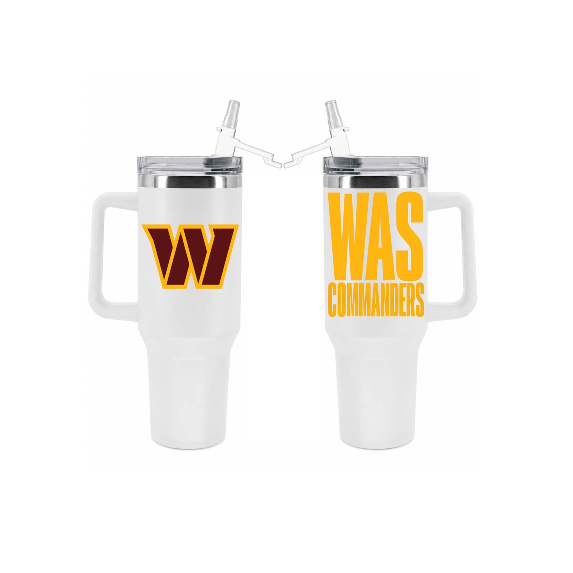 Gobelet isotherme Washington Commanders de 1,2 L (40 oz) en acier inoxydable avec paille rabattable, de The Memory Company