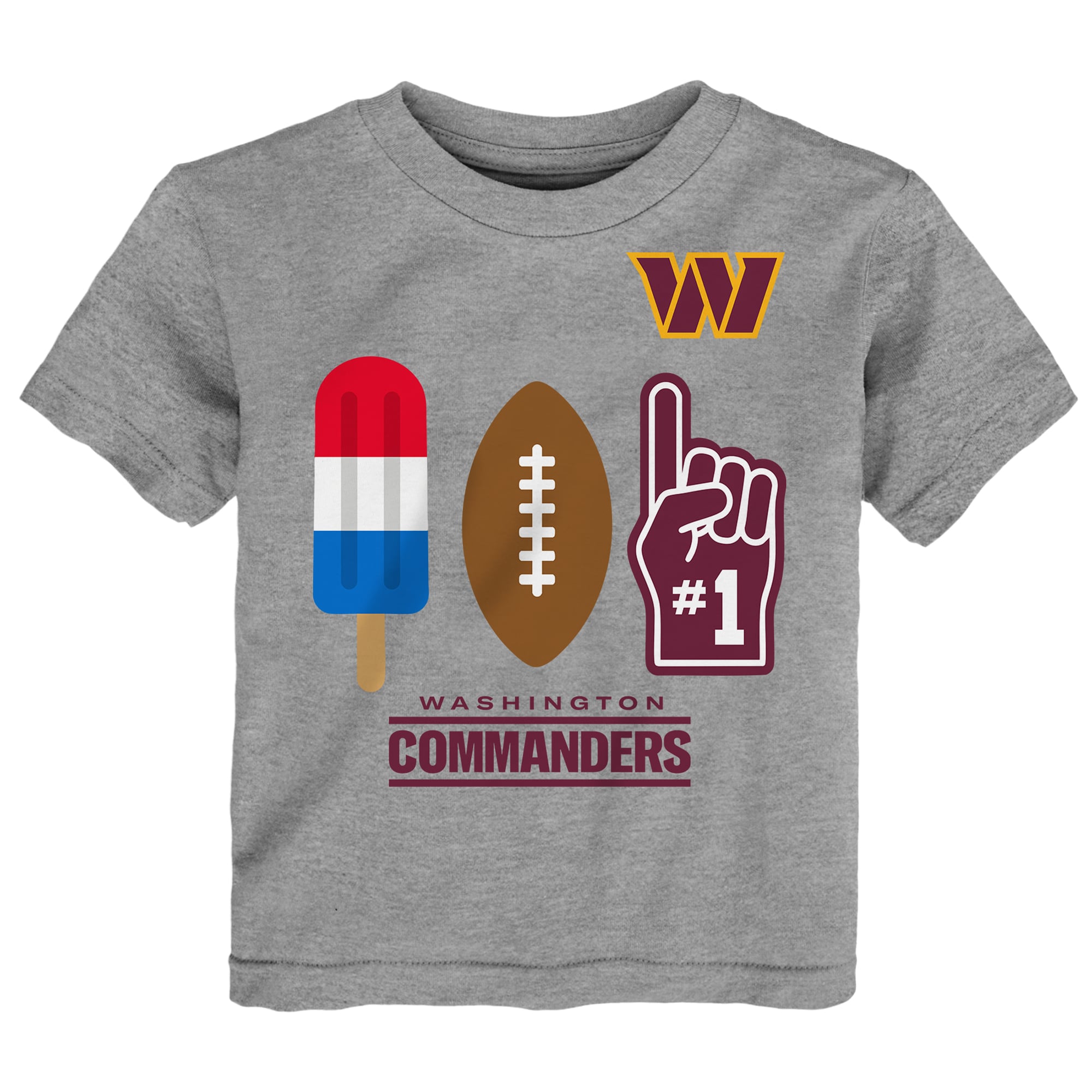 Toddler Heather Gray Washington Commanders Americana Pop T-Shirt