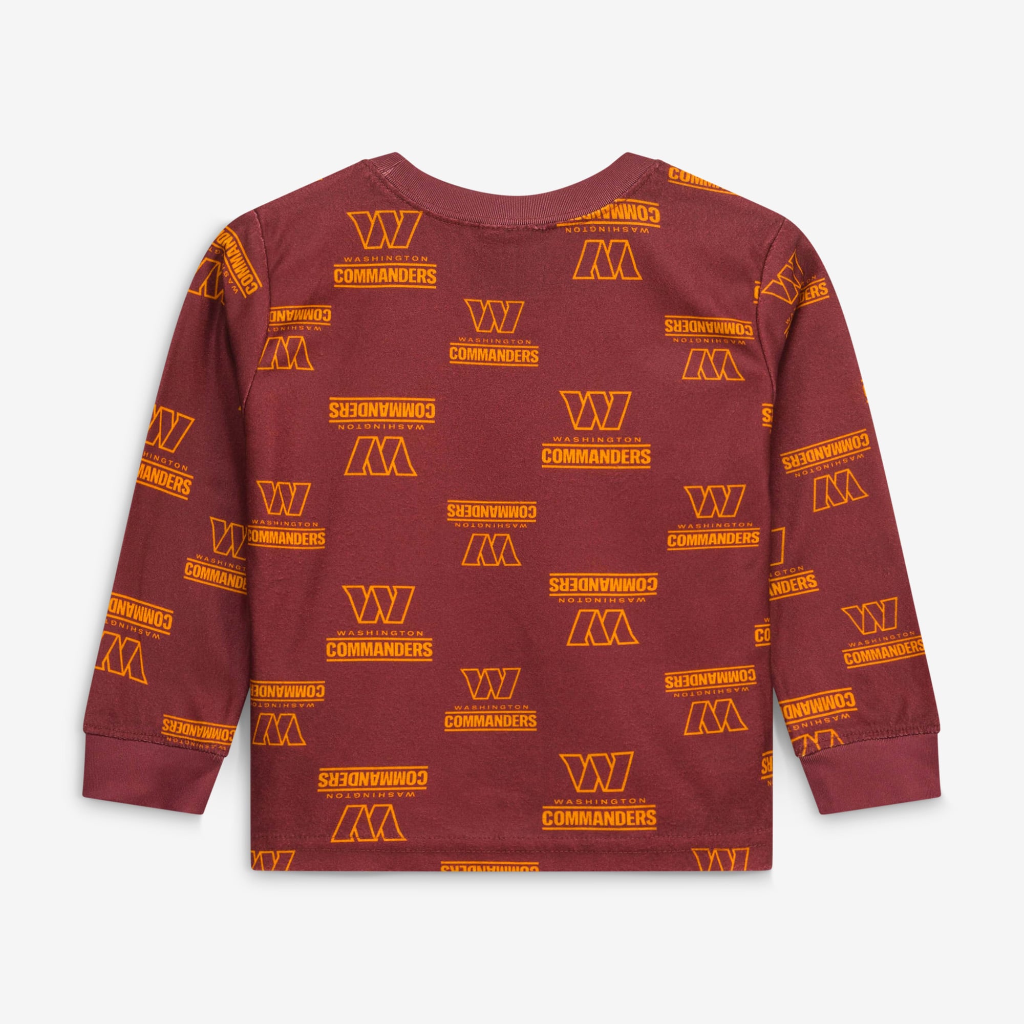 Toddler Outerstuff Burgundy Washington Commanders All-Over-Print Long Sleeve T-Shirt and Pants Sleep Set