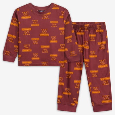 Washington Commanders Outerstuff Toddler All-Over-Print Long Sleeve T-Shirt and Pants Sleep Set - Burgundy