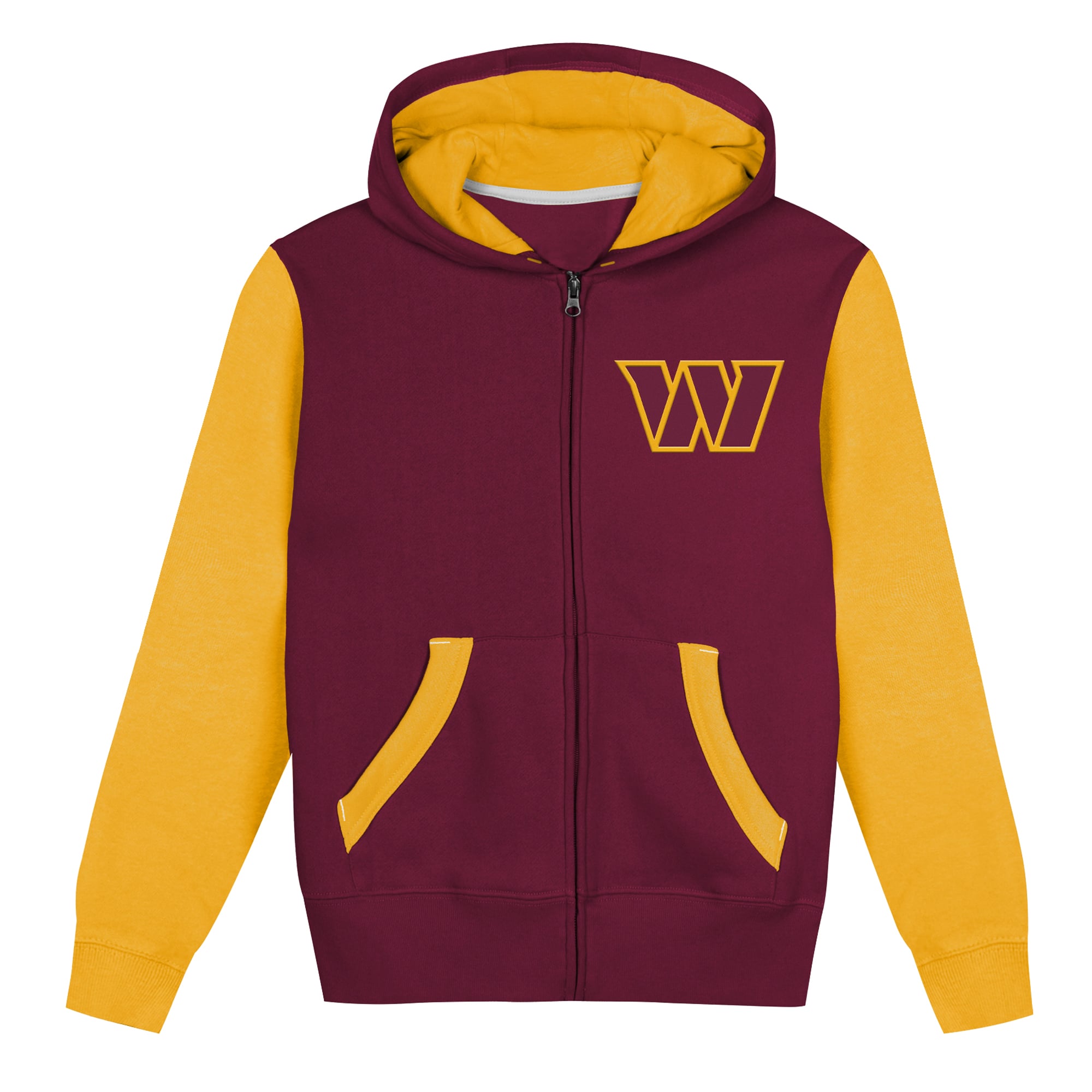 Sweat à capuche zippé Outerstuff bordeaux/or Washington Commanders Stadium pour tout-petit