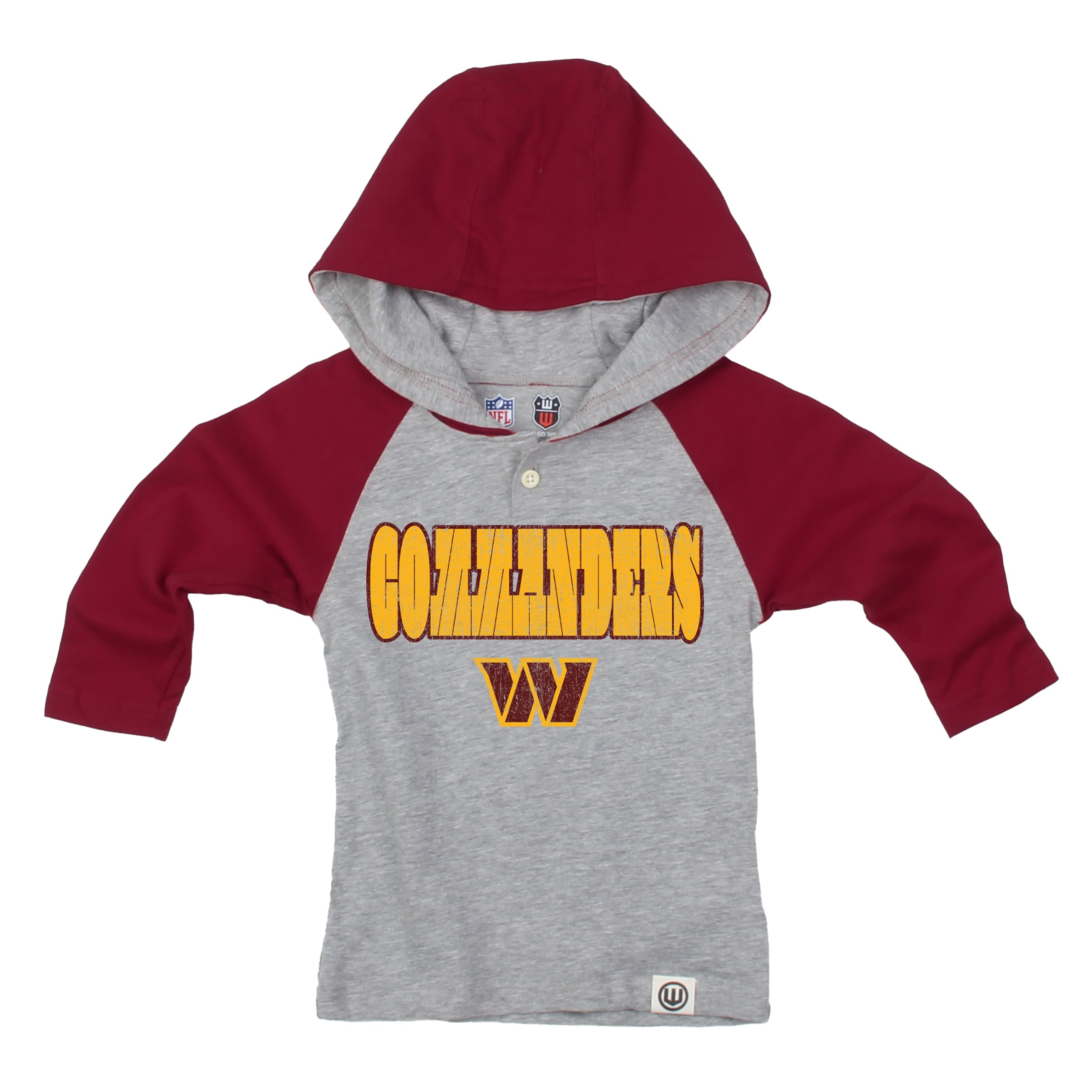 Toddler Wes & Willy Heather Gray/Burgundy Washington Commanders Henley Hoodie Sweatpants Set