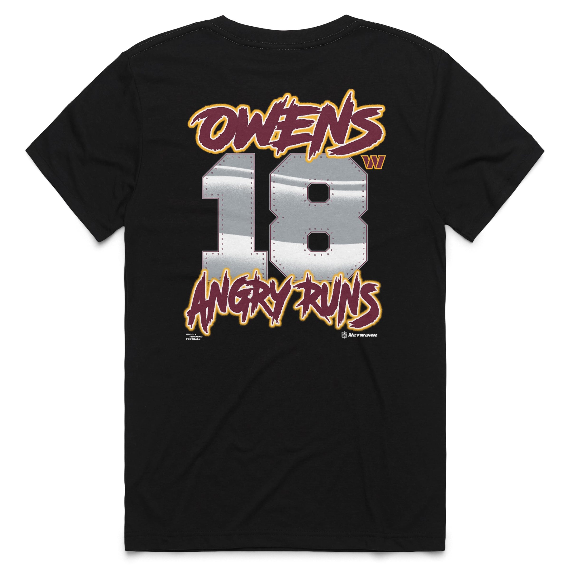 T-shirt unisexe Hommage Tyler Owens Black Washington Commanders Angry Runs en mélange de trois matières