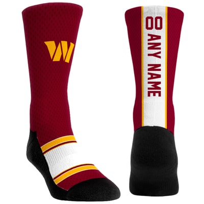  Washington Commanders Rock Em Unisex Custom Jersey Crew Socks - Burgundy