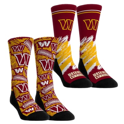  Washington Commanders Rock Em Unisex Throwback Two-Pack Crew Socks Set - Maroon