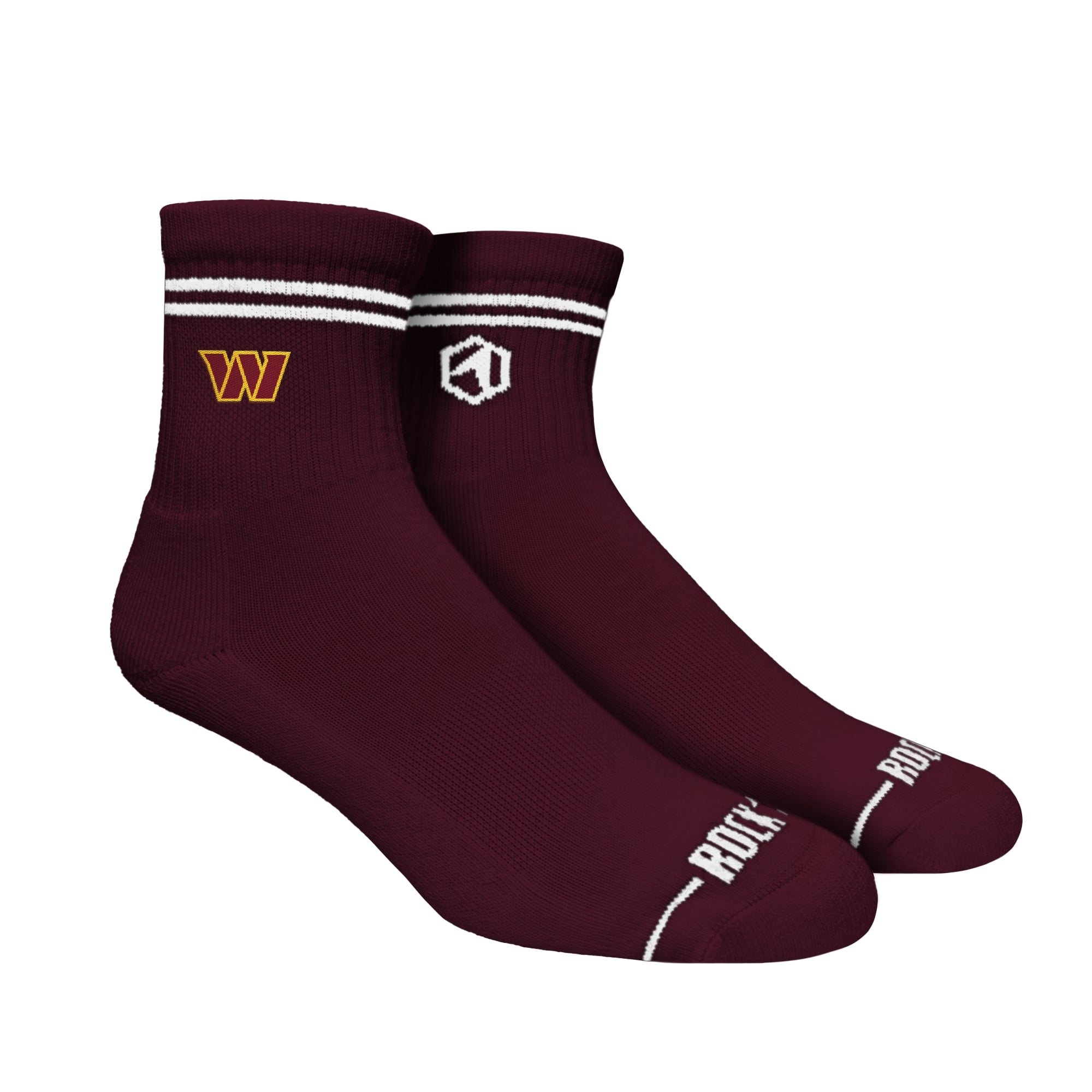 Unisex Rock Em Socks Washington Commanders Casual Stripe Quarter-Length