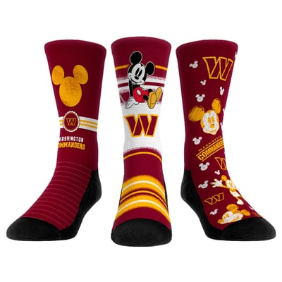  Washington Commanders Rock Em Unisex Disney Three-Pack Crew Socks Set - 