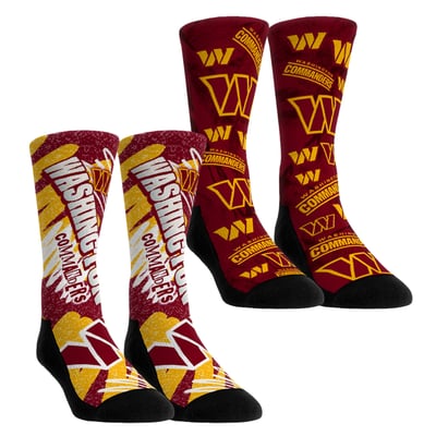 Washington Commanders Rock Em Unisex Team Blast Two-Pack Crew Socks