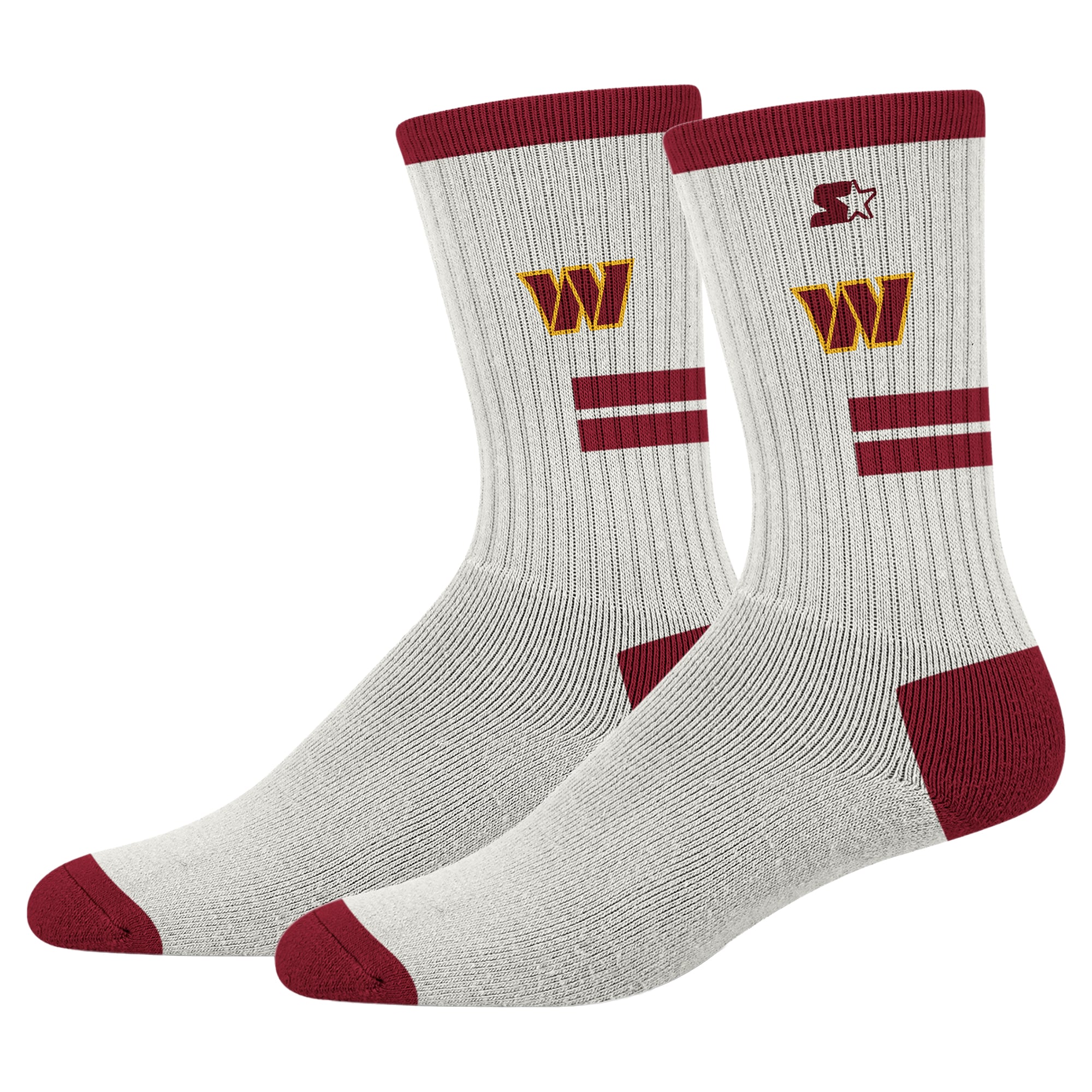 Chaussettes montantes unisexe Starter Cream Washington Commanders Premiere rembourrées