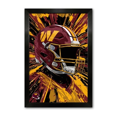 Washington Commanders 27" x 39" Framed Football Helmet Hyper Speed Art Print