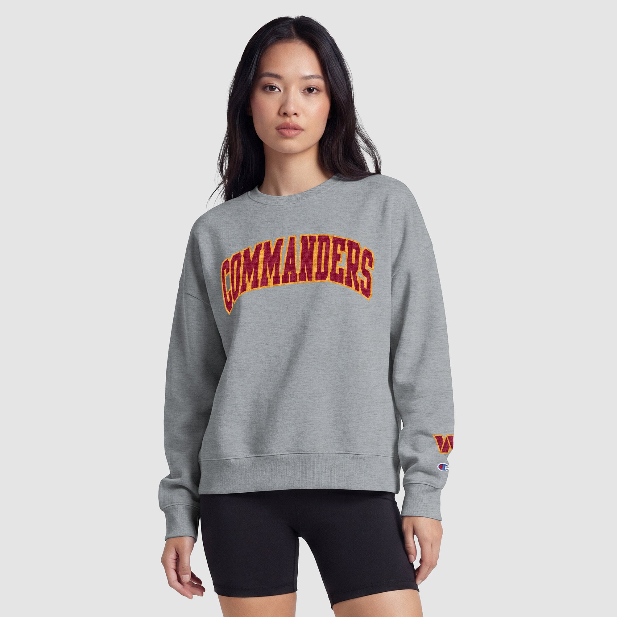Sweat-shirt à doublure contrastée pour femme Washington Commanders Champion - Gris chiné