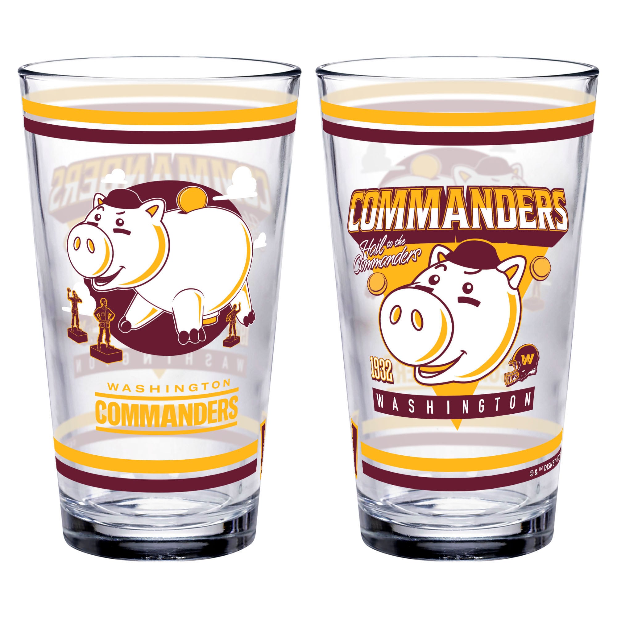 Verre à pinte WinCraft Washington Commanders Disney x NFL Hamm 473 ml (16 oz).