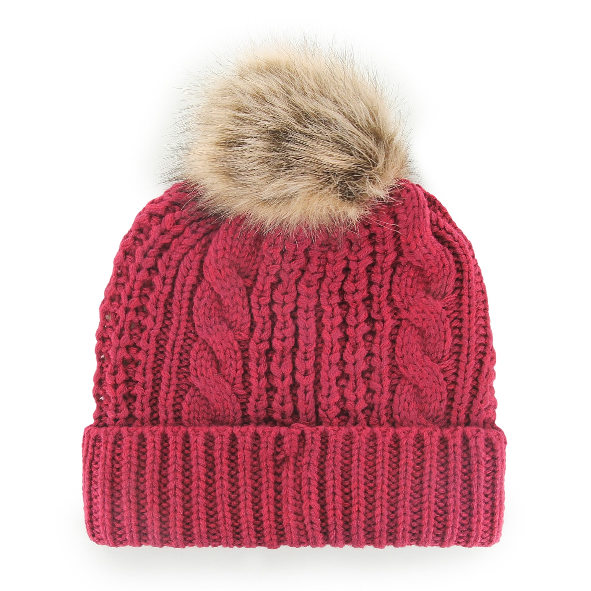 Women's '47 Burgundy Washington Commanders Meeko Cuffed Knit Hat with Pom