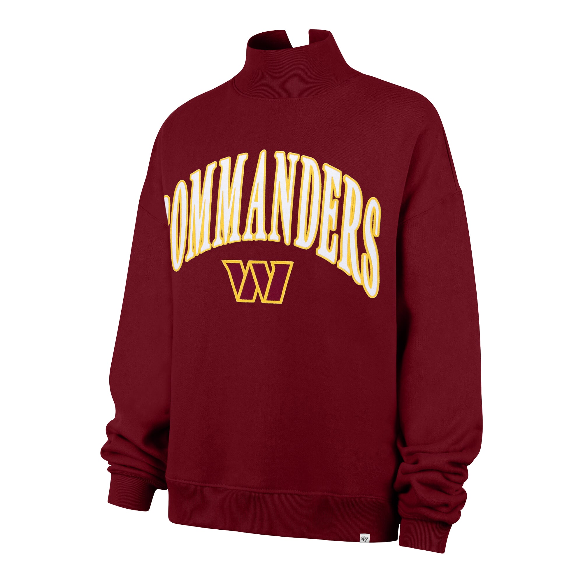 Sweat-shirt à col montant oversize « Washington Commanders » bordeaux 1947 pour femme
