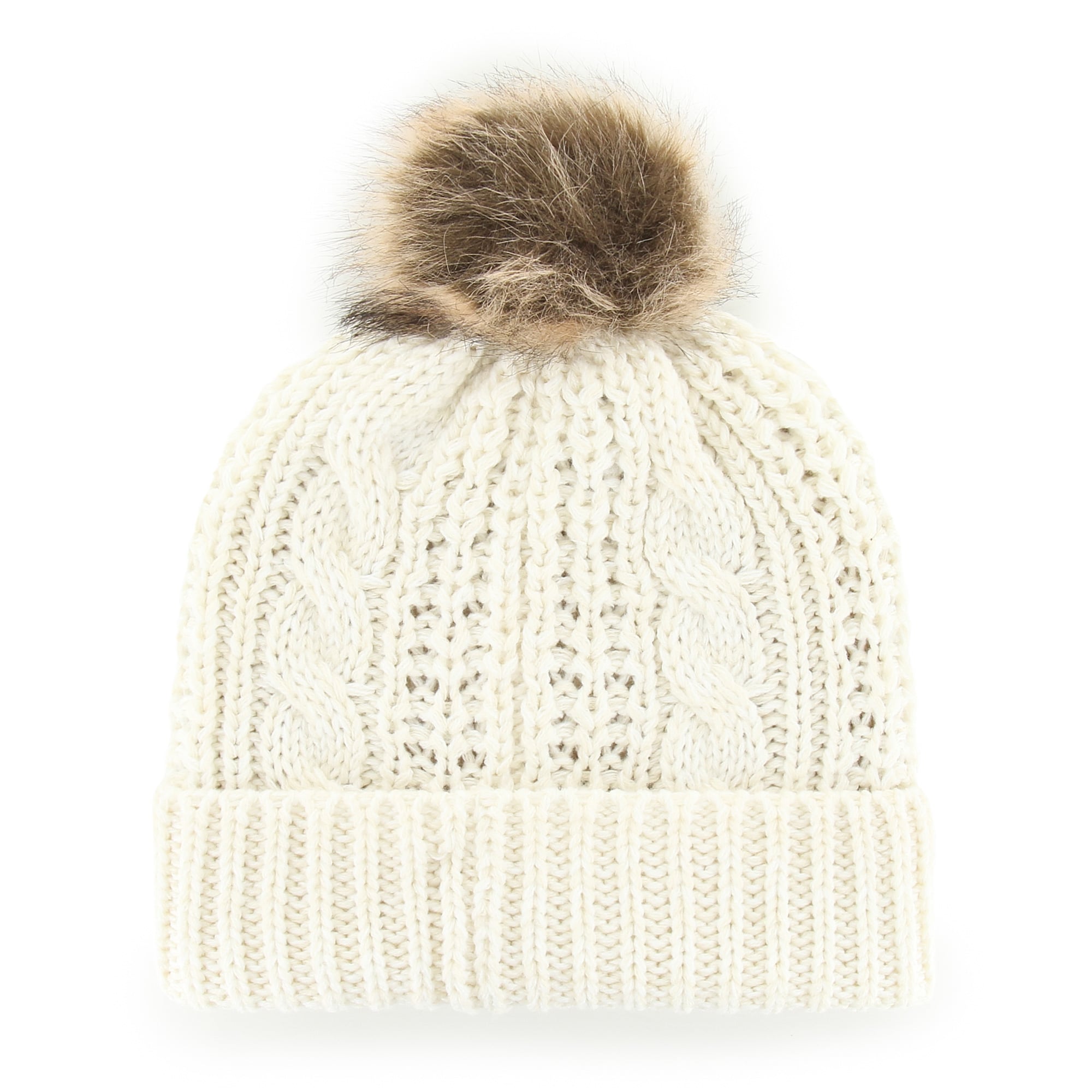 Bonnet en tricot à revers Meeko Washington Commanders Meeko '47 crème pour femme avec pompon