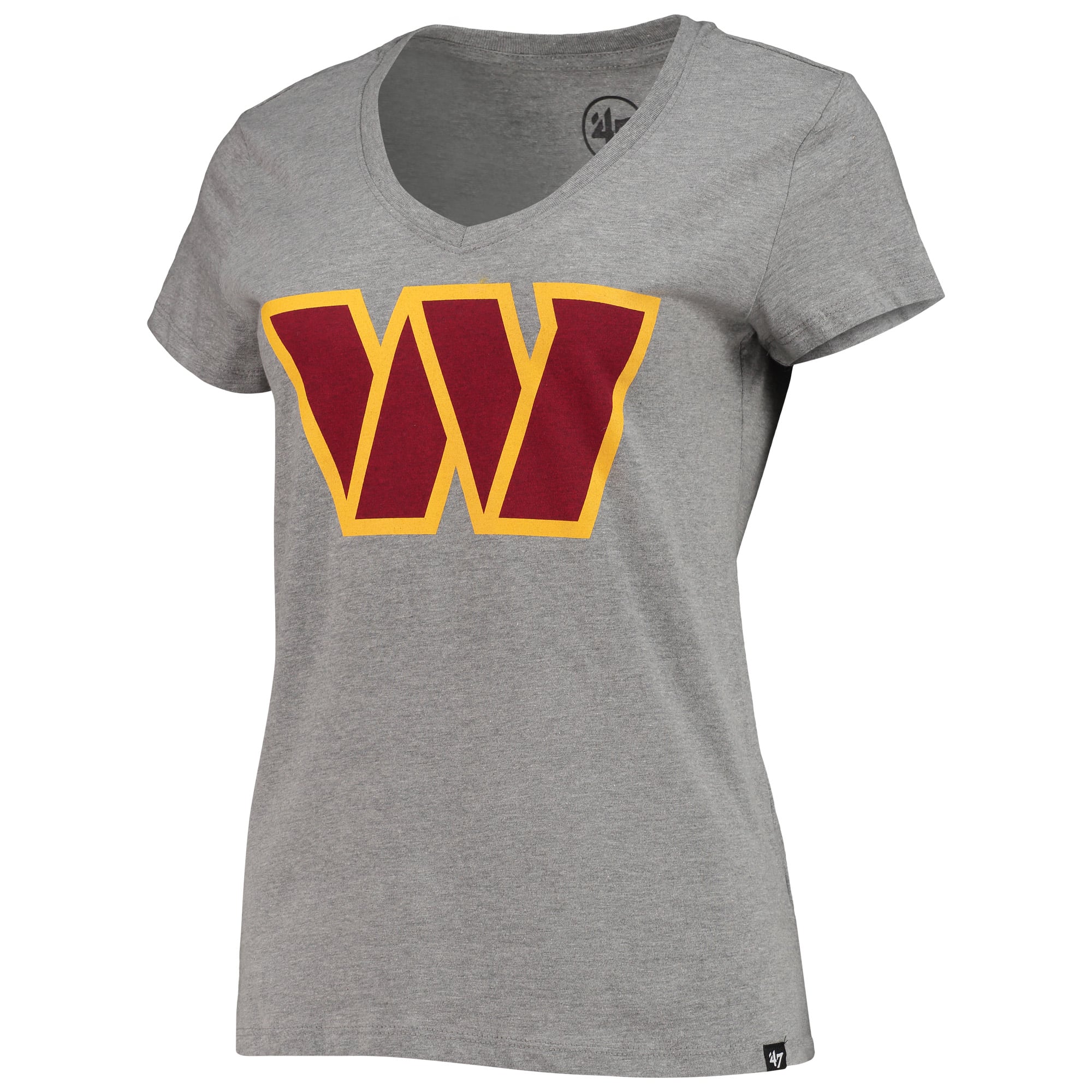 T-shirt à col en V Ultra Rival Washington Commanders Imprint '47 gris pour femme