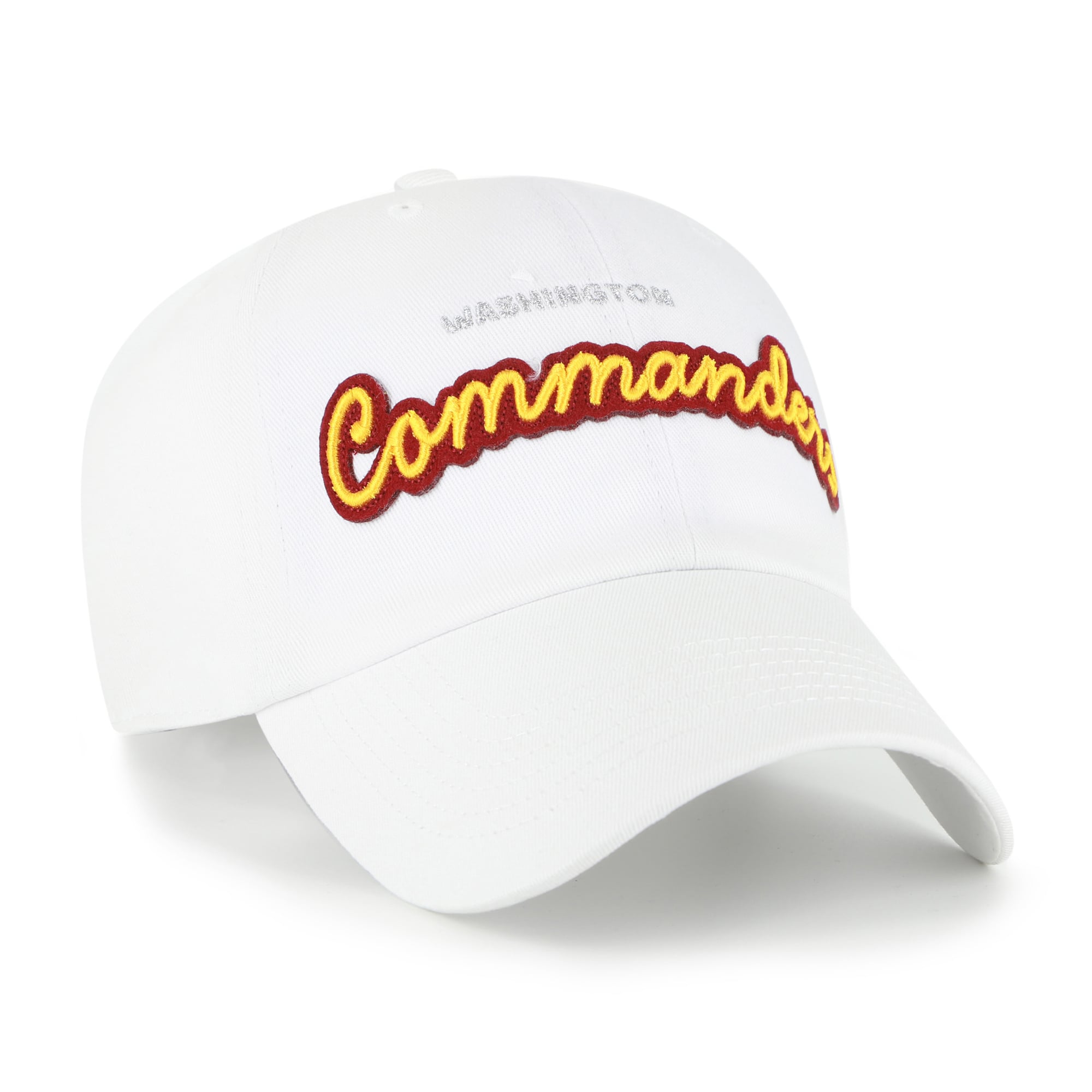 Women's '47 White Washington Commanders Trendy Script Clean Up Adjustable Hat