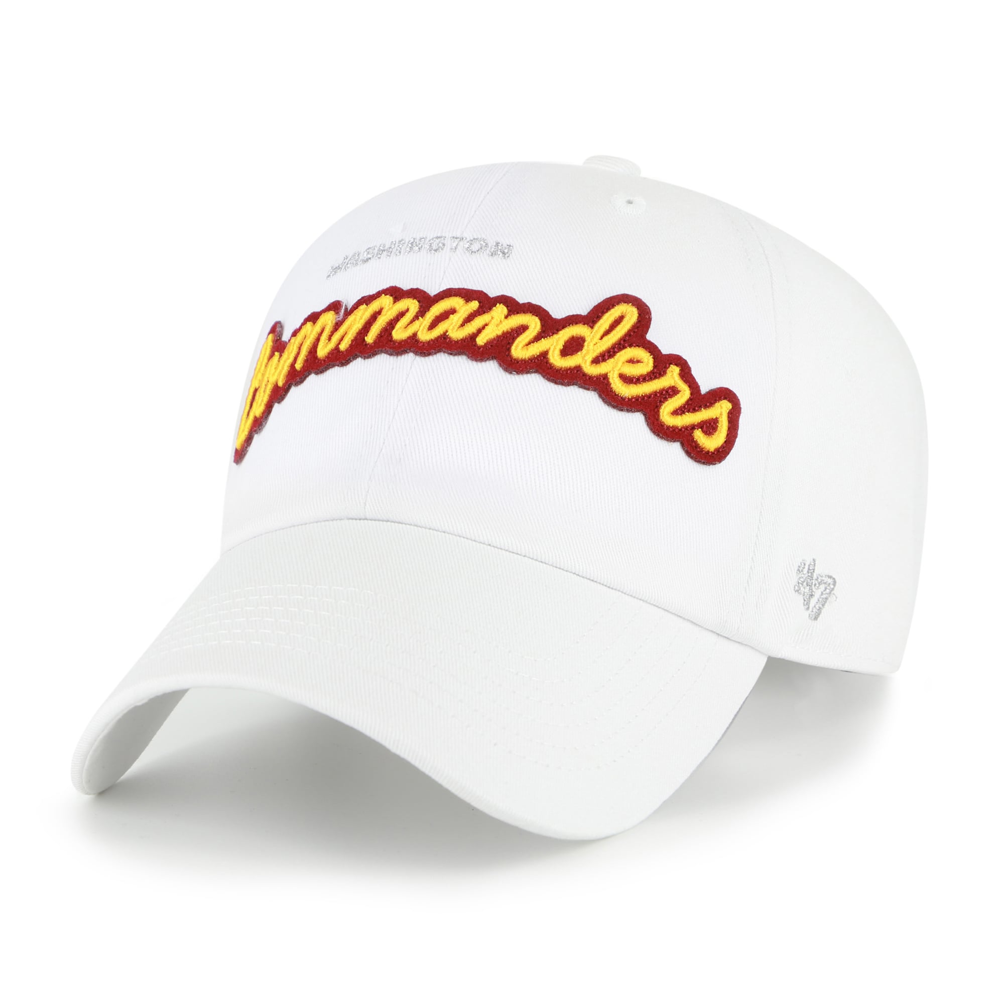 Women's '47 White Washington Commanders Trendy Script Clean Up Adjustable Hat
