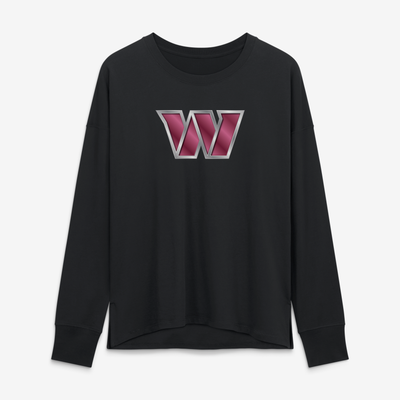 Washington Commanders Women's Metallic Mascot Long Sleeve T-Shirt - Black
