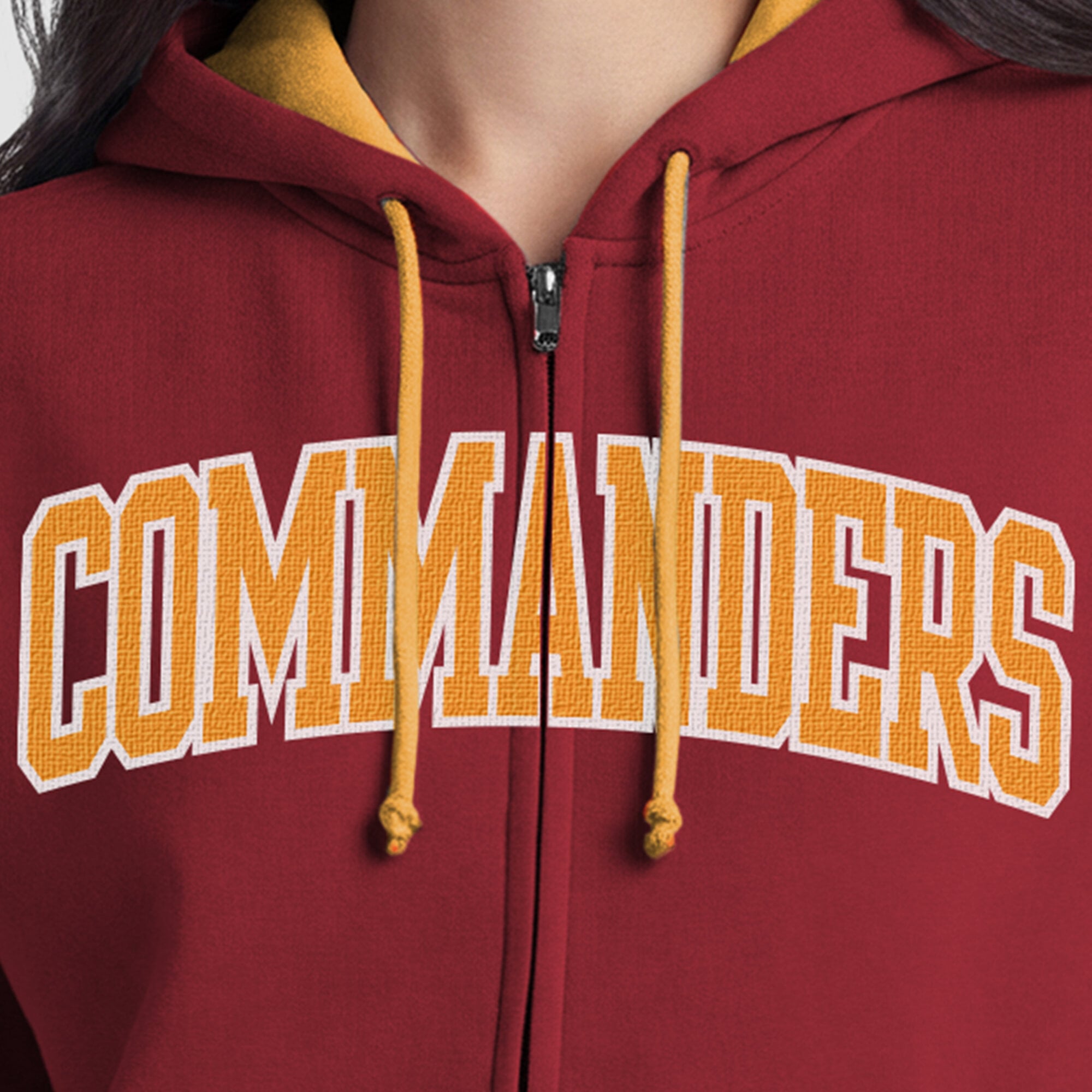 Sweat à capuche zippé Champion Washington Commanders bordeaux pour femme