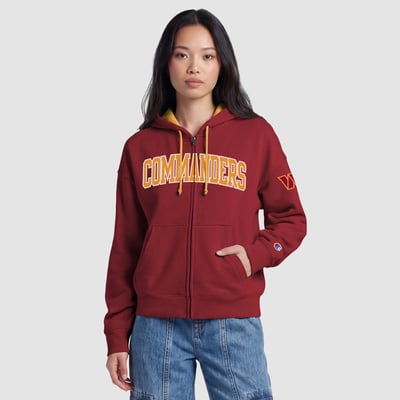  Washington Commanders Champion Women's Contrast Liner Full-Zip Hoodie - Burgundy