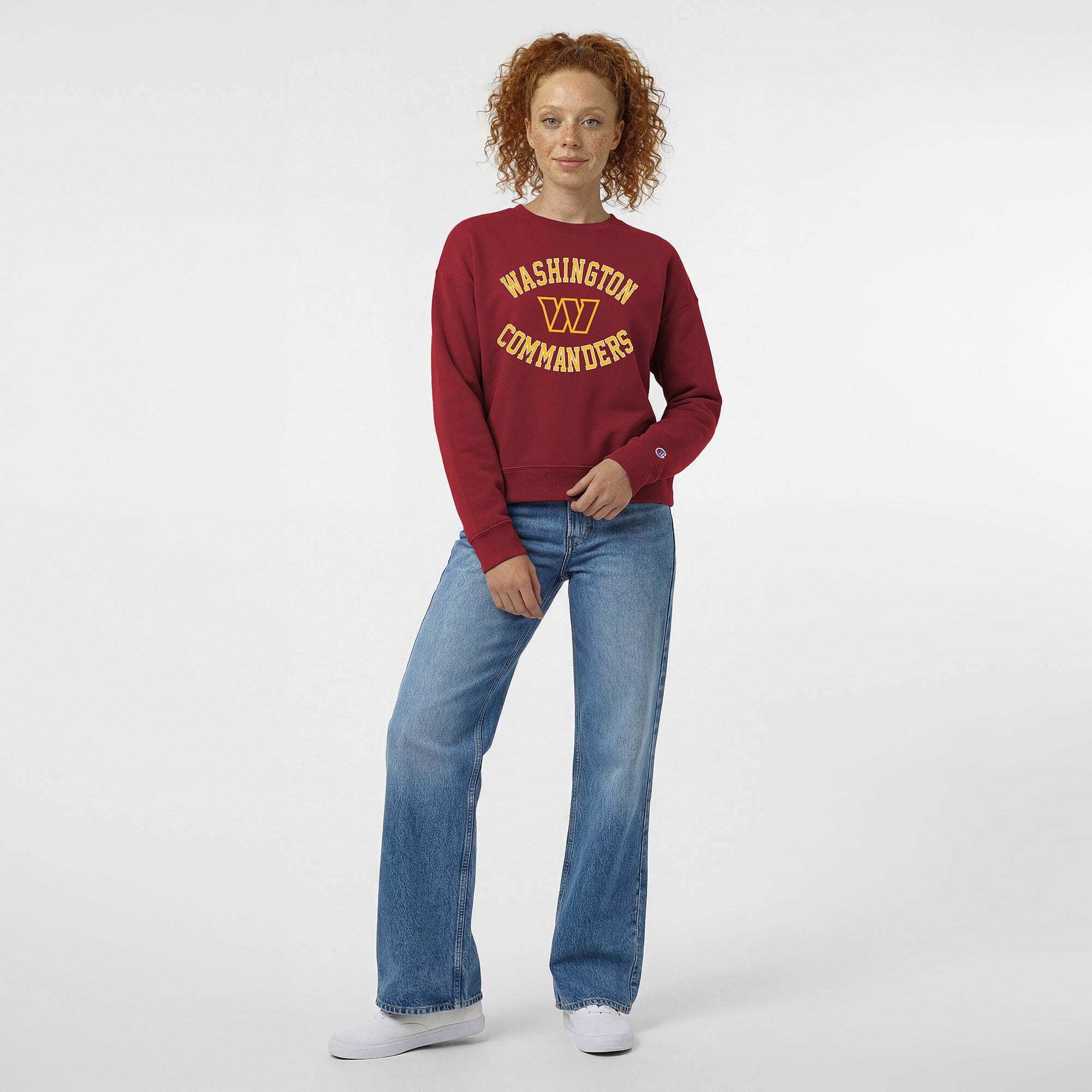 Women's Champion Burgundy Washington Commanders Heart & Soul Powerblend Sweatshirt