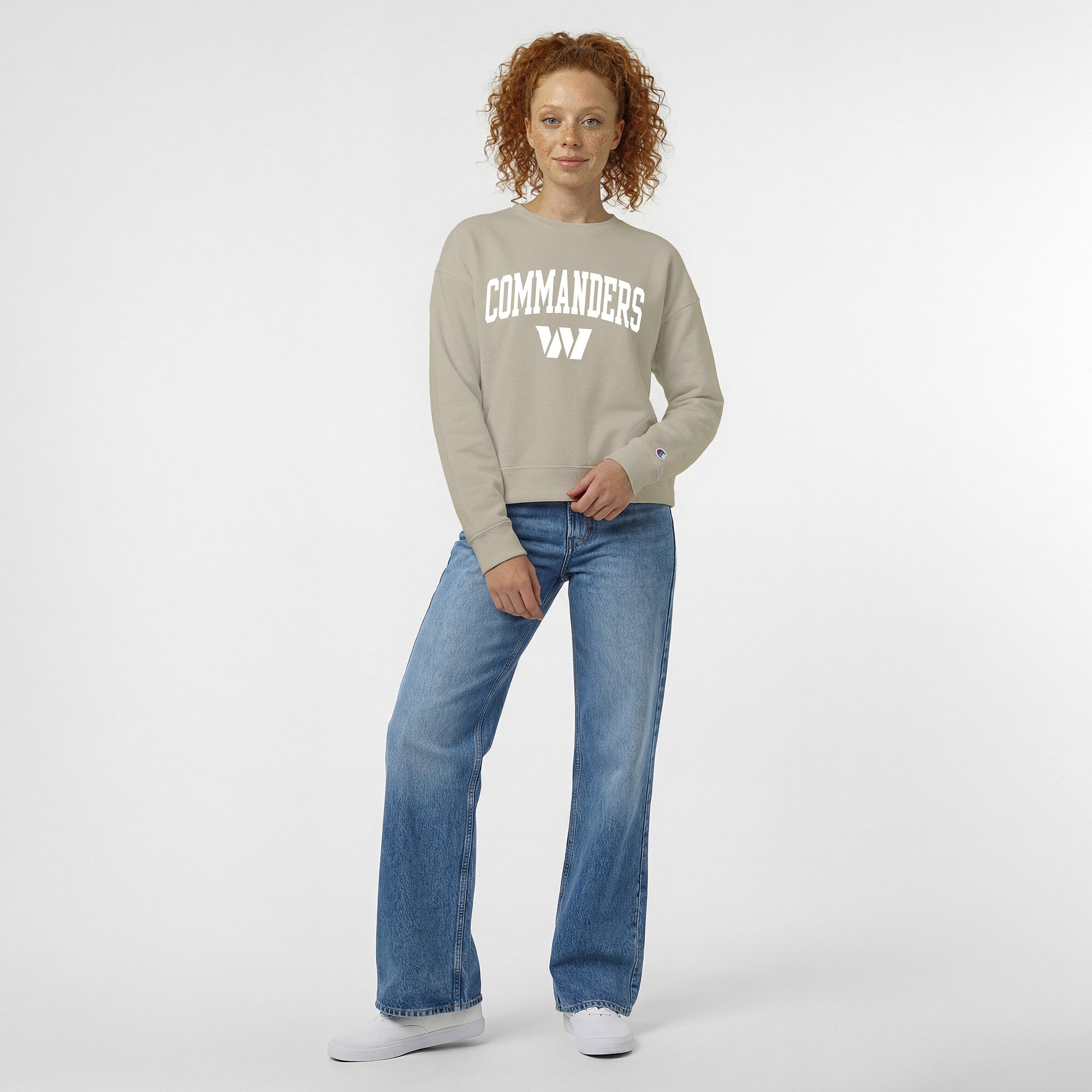 Women's Champion  Light Brown Washington Commanders Powerblend Cocoa Butter Fleece Sweatshirt