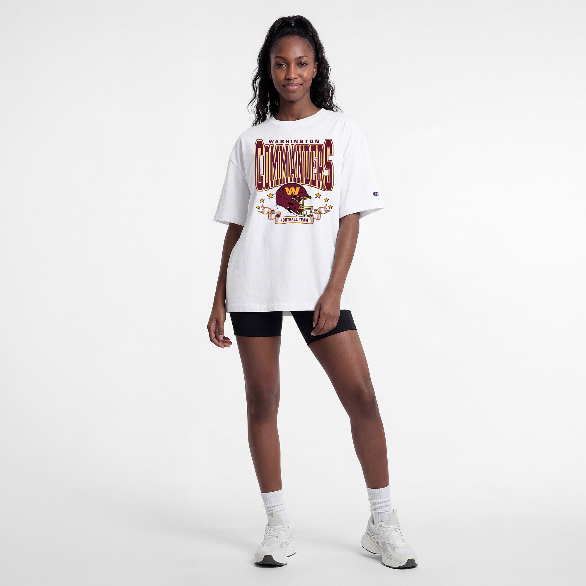 Women's Champion White Washington Commanders Oversized T-Shirt