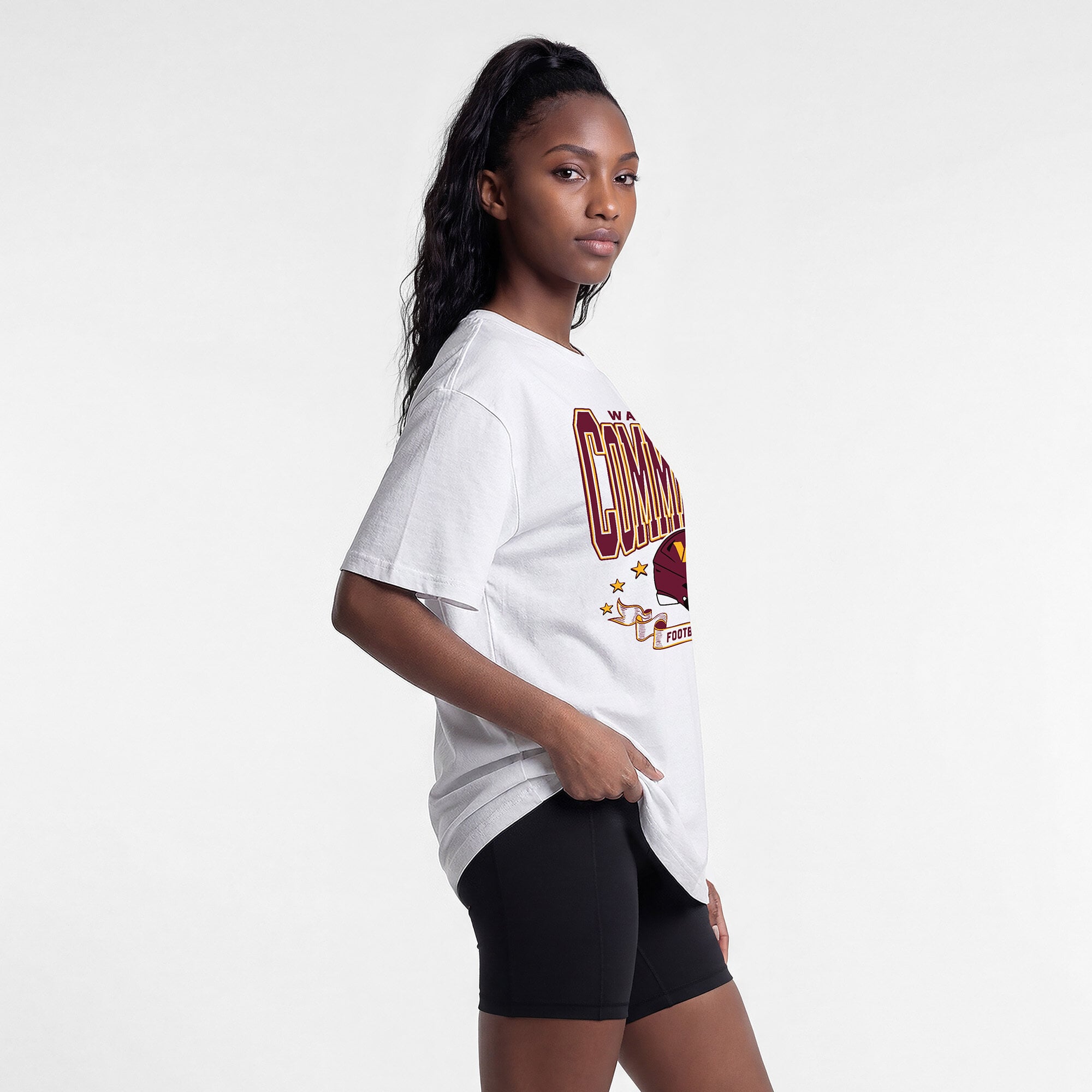 Women's Champion White Washington Commanders Oversized T-Shirt