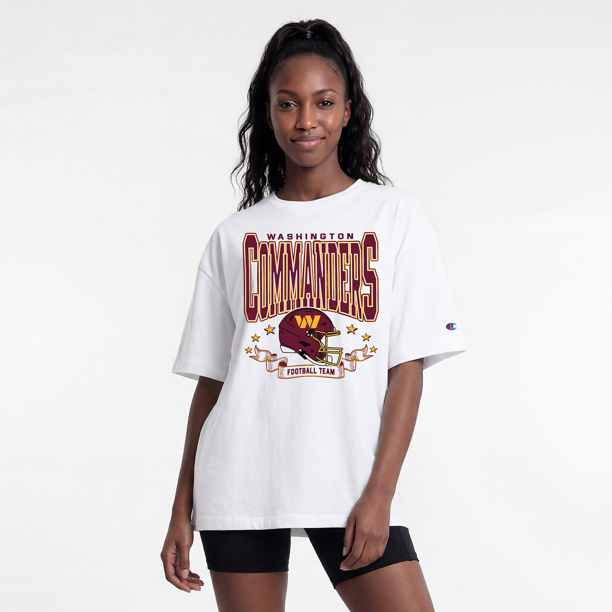 Women's Champion  White Washington Commanders Oversized T-Shirt