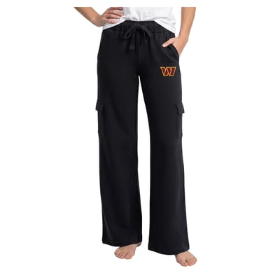 Washington Commanders Concepts Sport Women's Truett Wide-Leg Cargo Fleece Pants - Black