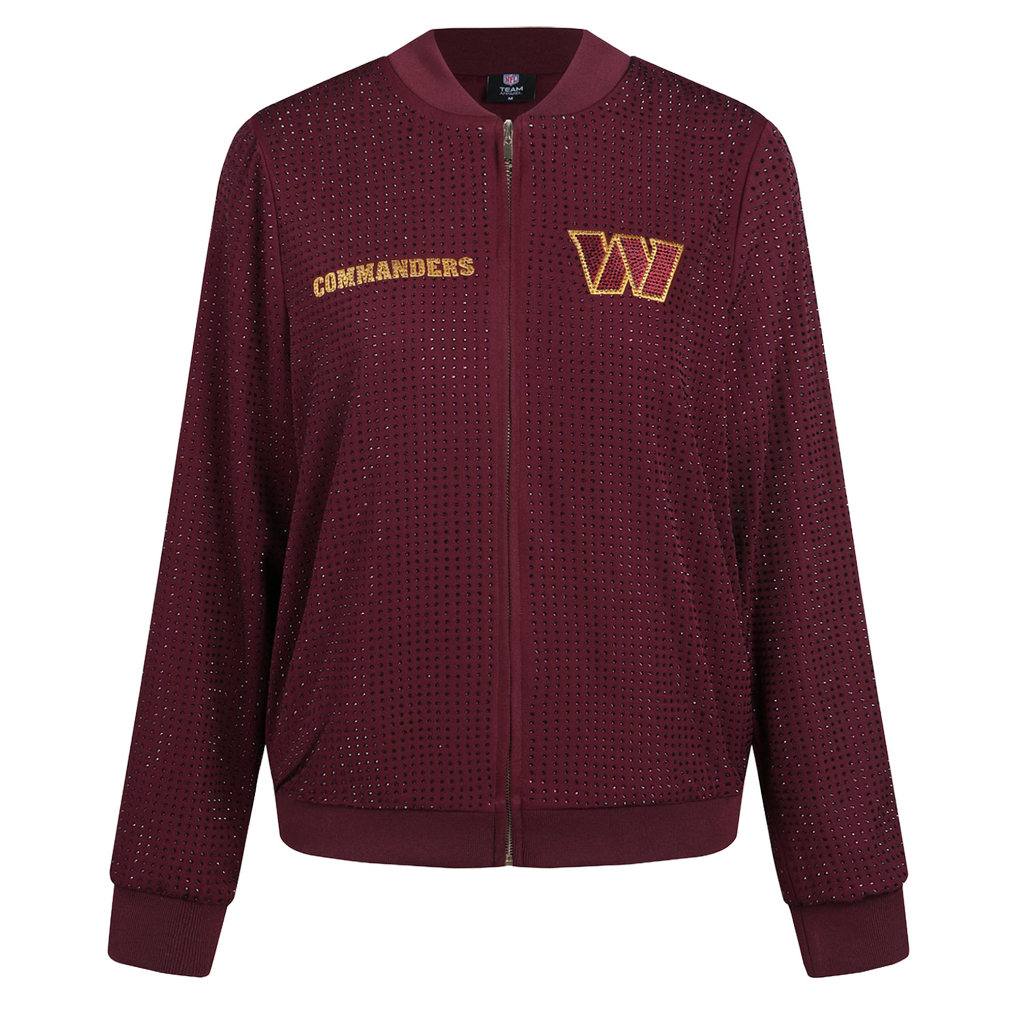 Veste bomber zippée intégrale FABGATING by Cuce bordeaux Washington Commanders Crystal pour femme