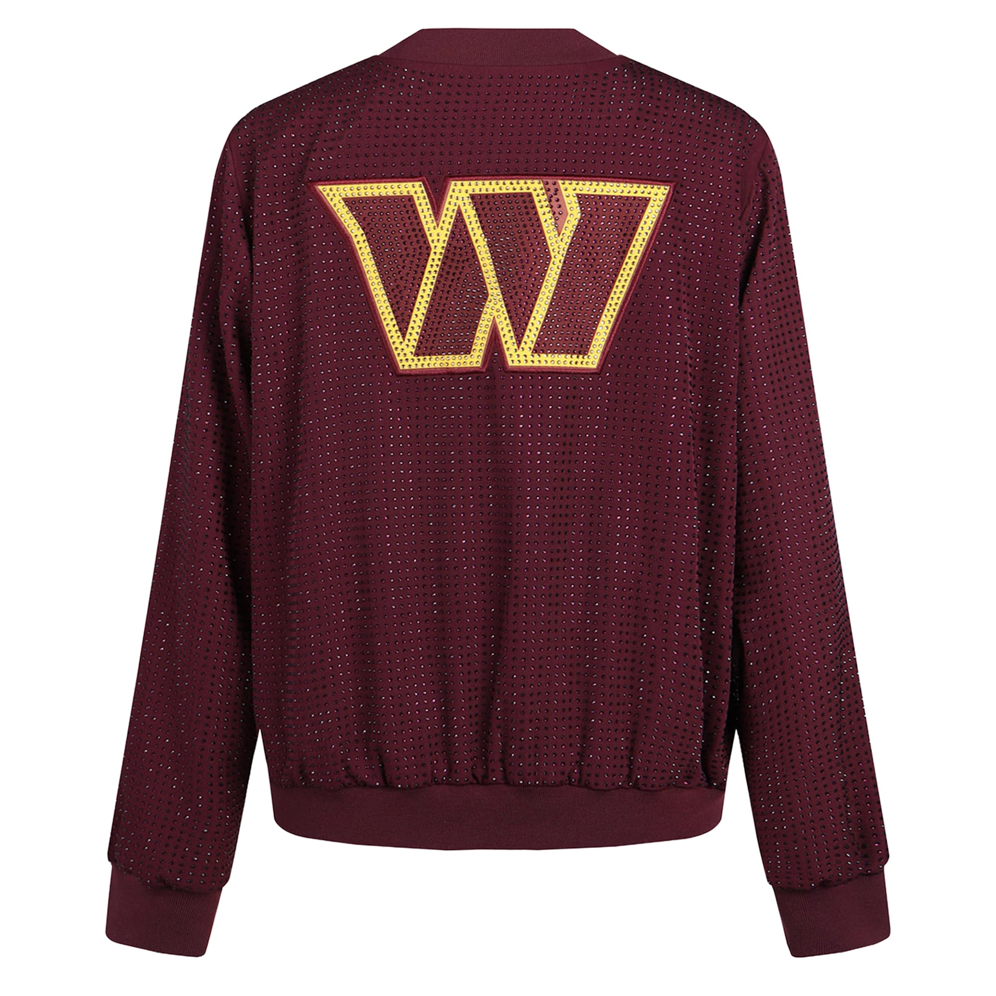 Veste bomber zippée intégrale FABGATING by Cuce bordeaux Washington Commanders Crystal pour femme