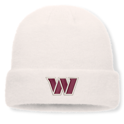 Washington Commanders Fanatics Women's Puff Fuzzy Fleece Cuffed Knit Hat - White