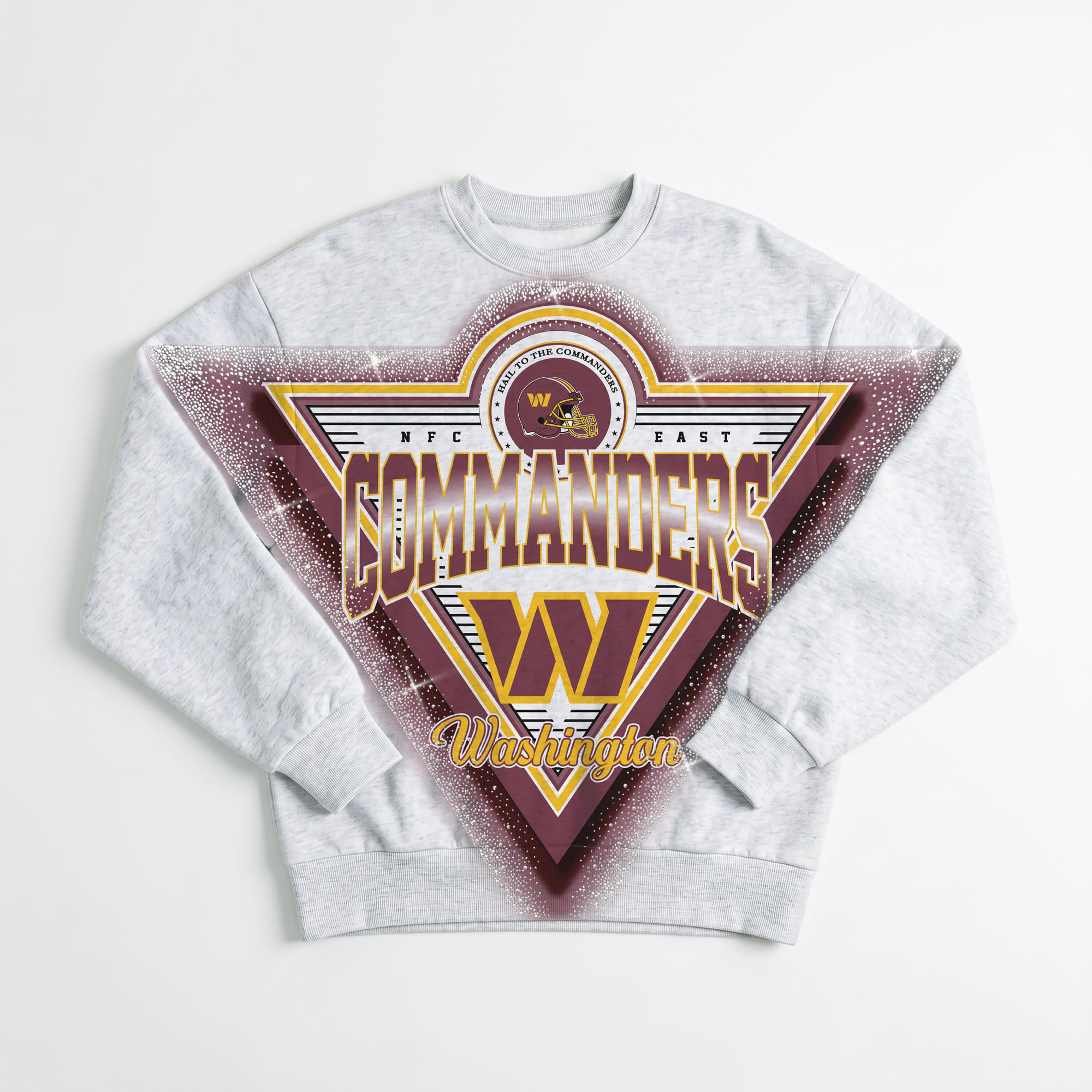 Sweat-shirt oversize en polaire à strass « Chasing Victory » de la collection Gameday Couture Ash Washington Commanders pour femmes