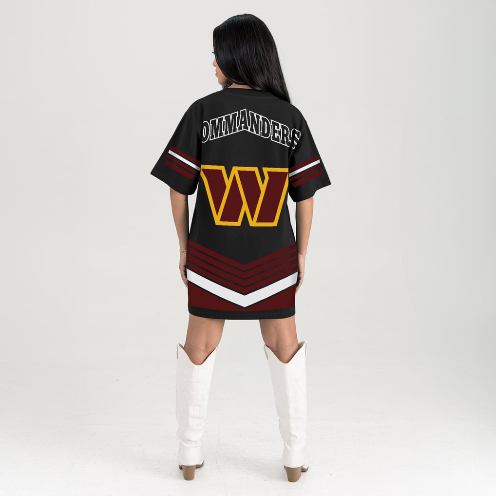 commanders jersey dress Women's Gameday Couture Black Washington Perfect Score Vintage T-Shirt Cheerleading uniform