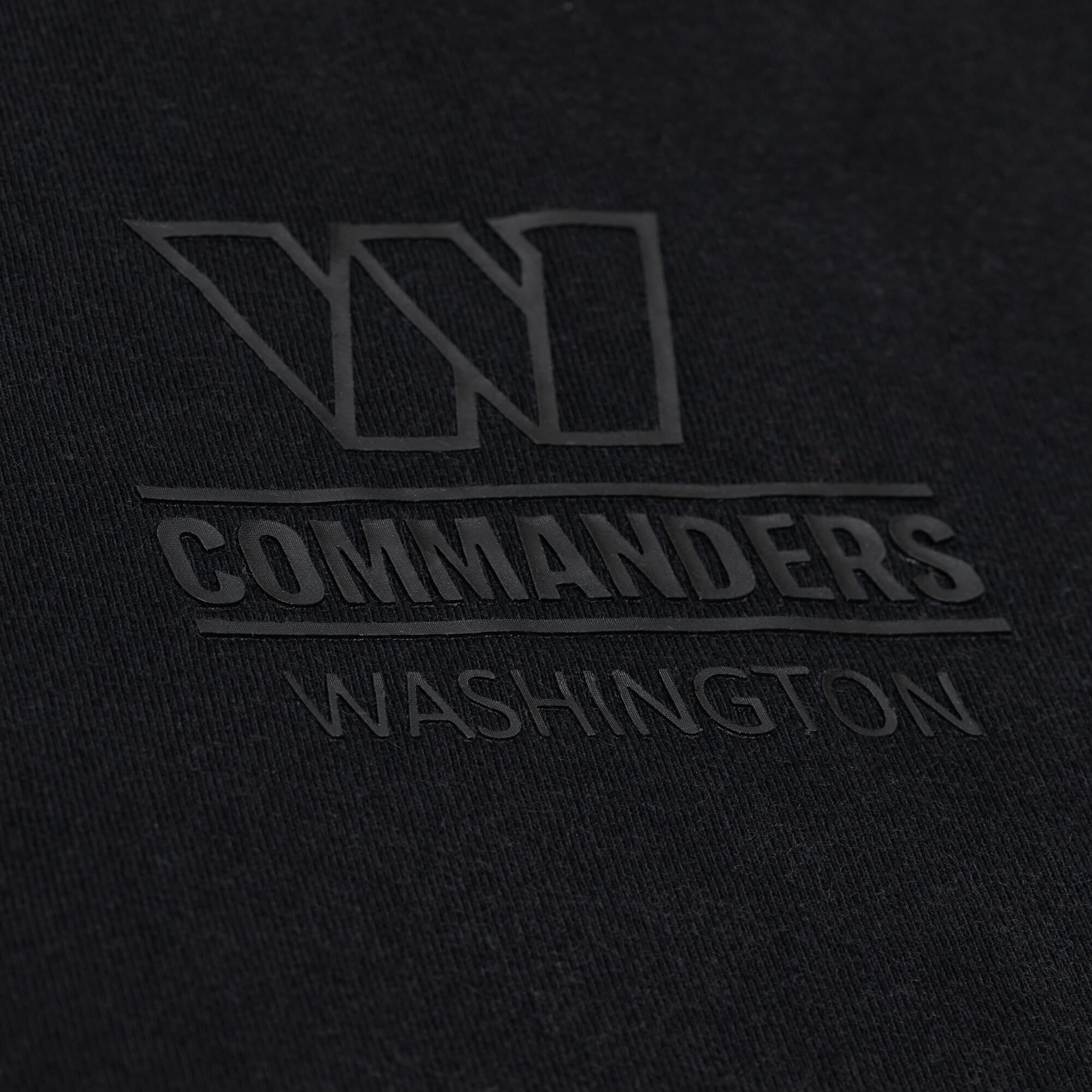 T-shirt court à logo micro noir Mitchell & Ness pour femme, collection Washington Commanders Core Essentials.