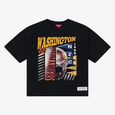Women's Mitchell & Ness  Black Washington Commanders Street Graphic Boxy Cropped T-Shirt