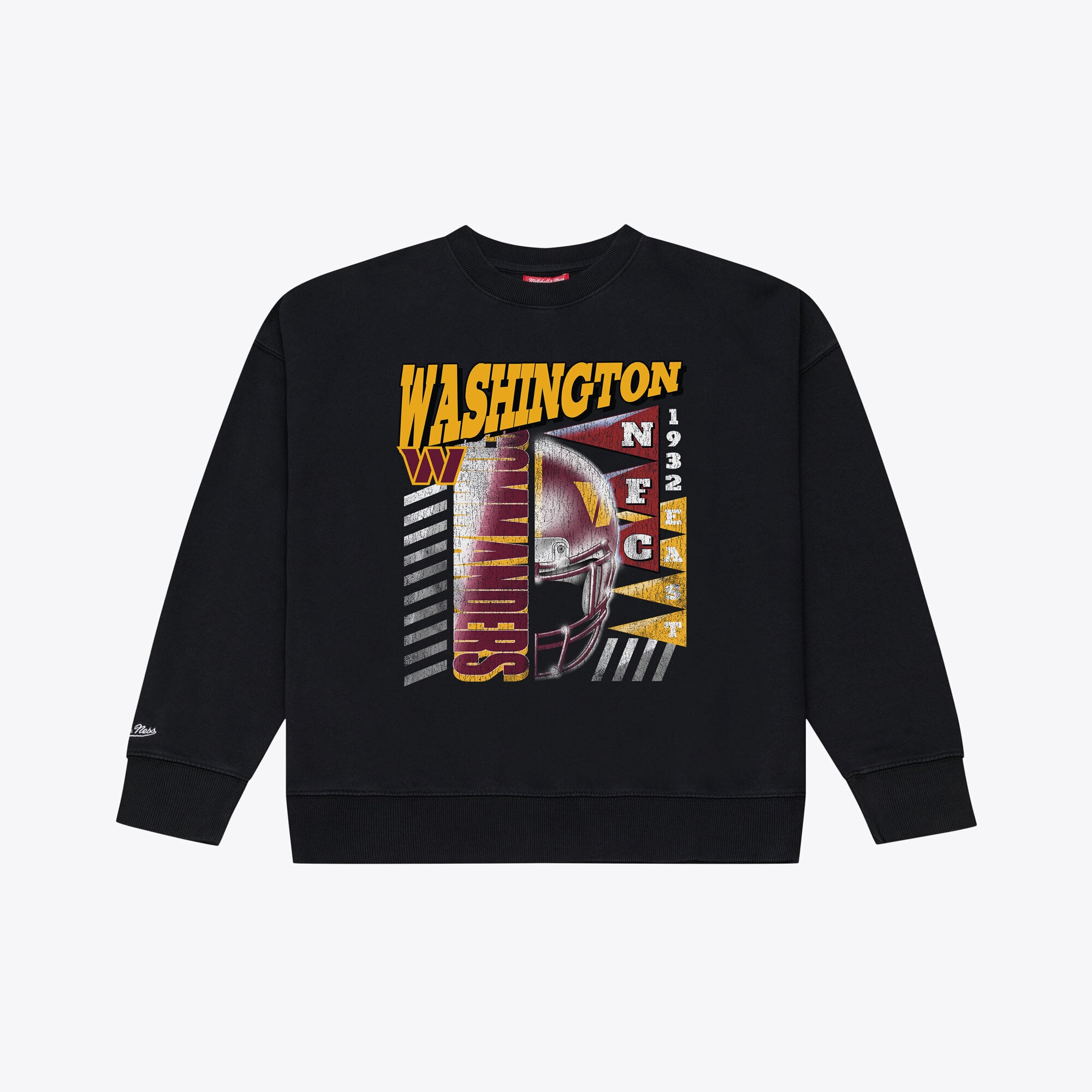 Sweat-shirt à col rond Mitchell & Ness noir pour femme, motif Washington Commanders Street Graphic
