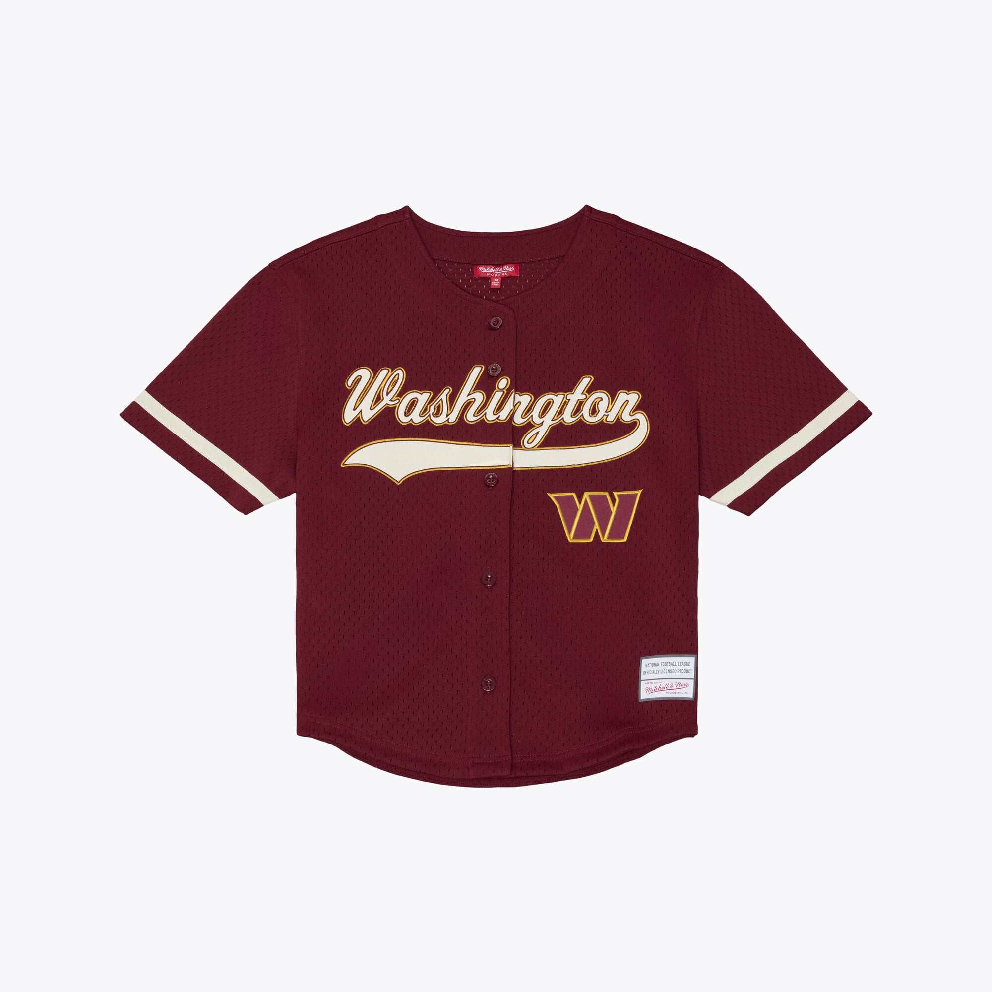 Women's Mitchell & Ness Burgundy Washington Commanders Retro Roots Baseball Jersey