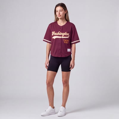 Washington Commanders Mitchell & Ness Women's Retro Roots Baseball Jersey - Burgundy