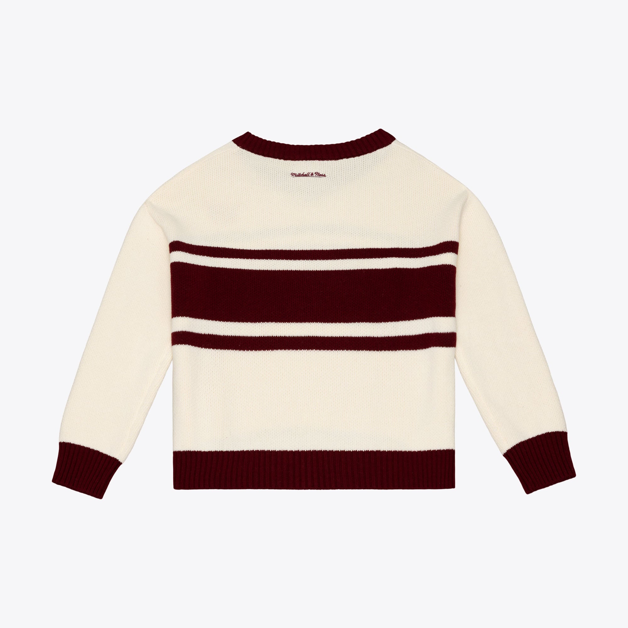 Women's Mitchell & Ness Cream/Black Washington Commanders Retro Roots V-Neck Sweater