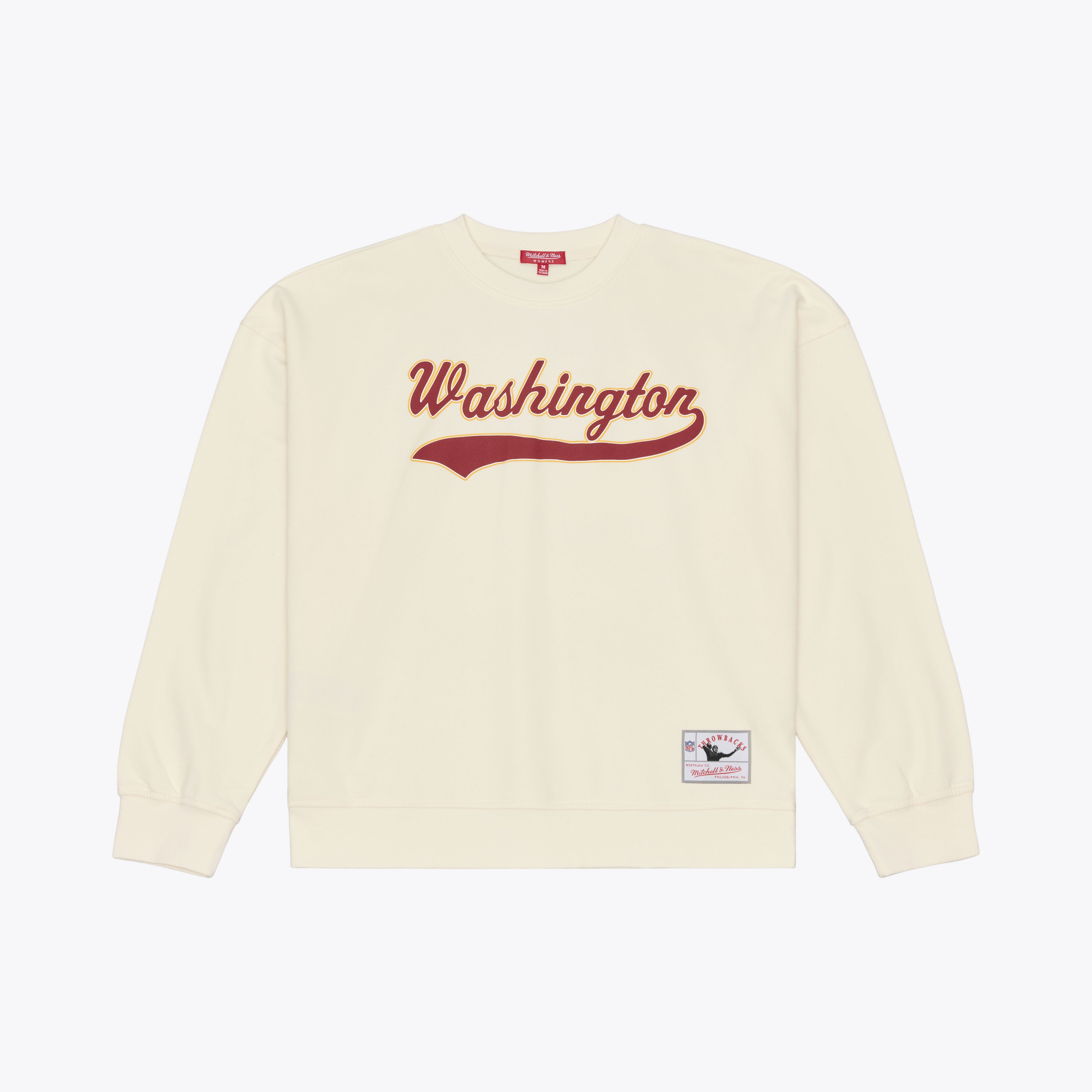 Sweat-shirt Mitchell & Ness Sean Taylor crème pour femme, avec nom et numéro des Washington Commanders