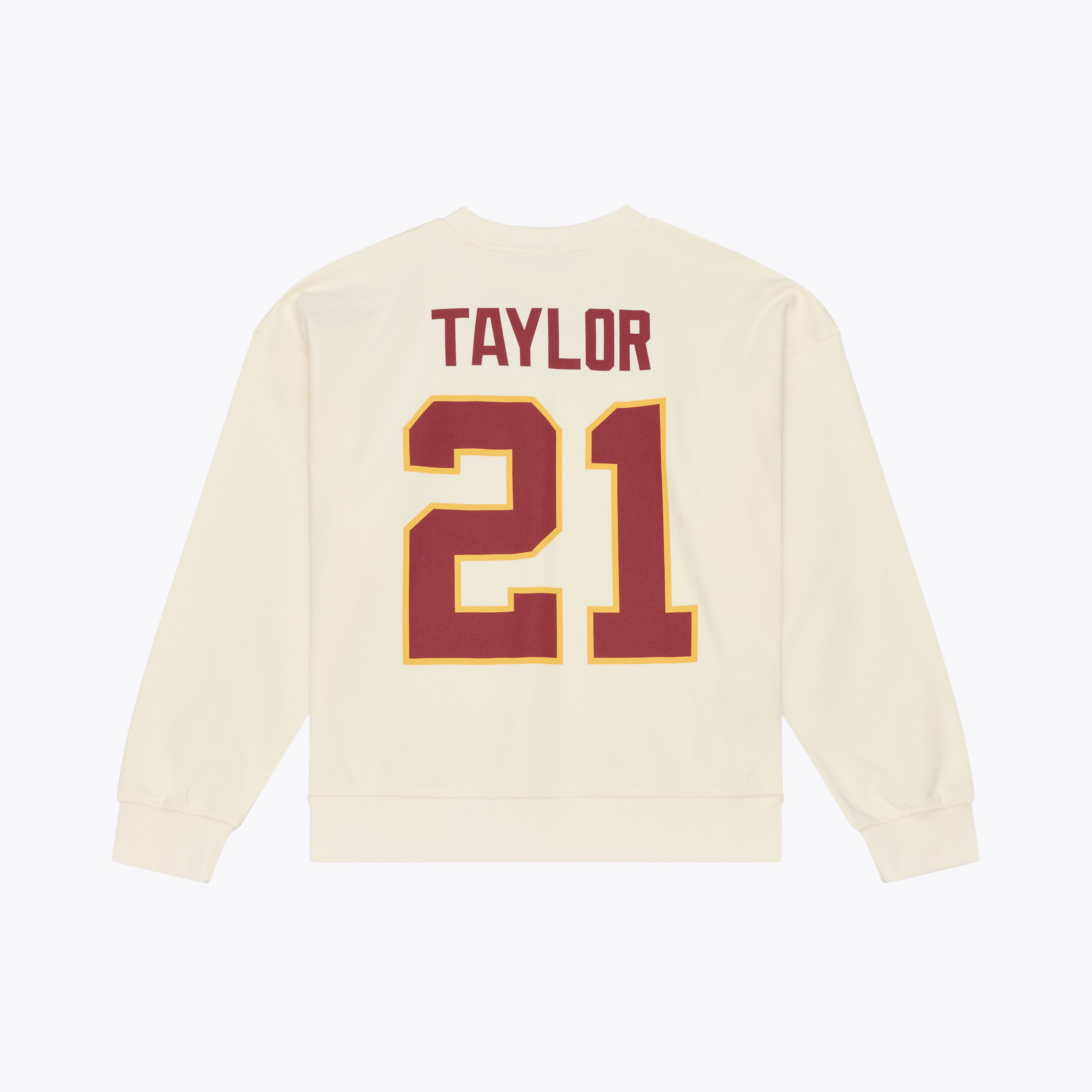 Sweat-shirt Mitchell & Ness Sean Taylor crème pour femme, avec nom et numéro des Washington Commanders