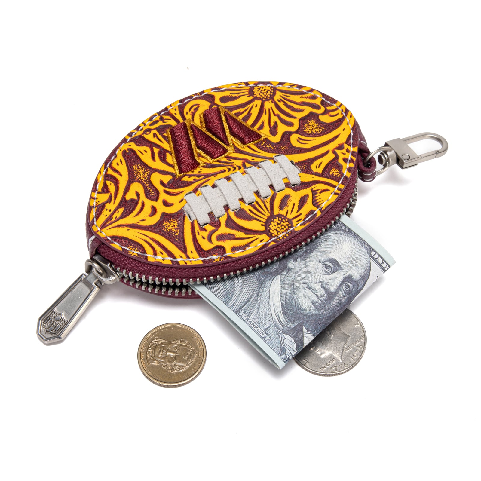 Porte-clés de sac pour femme, équipe de football américain Montana West Washington Commanders