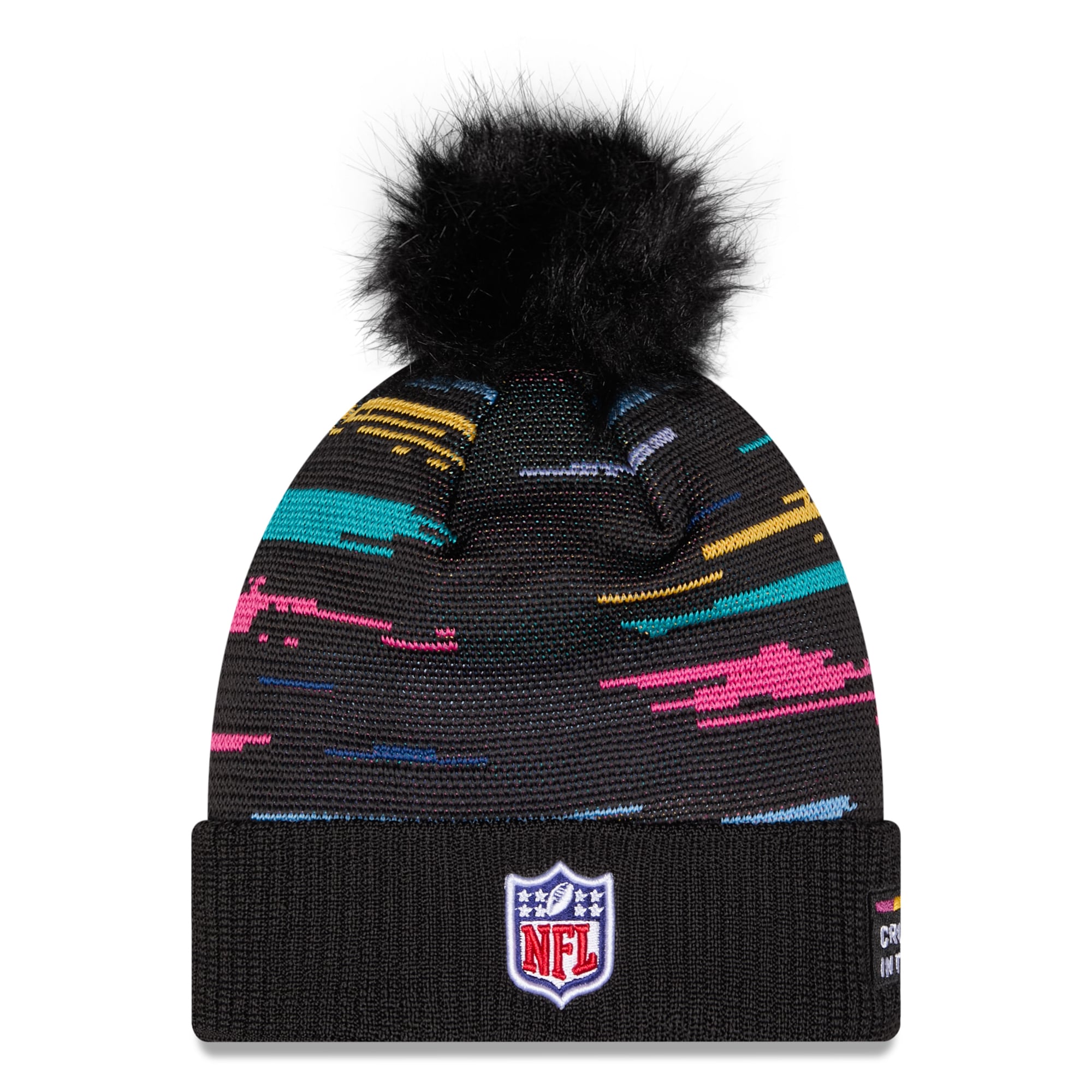 Women's New Era Black Washington Commanders 2026 NFL Crucial Catch Cuffed Knit Hat with Pom
