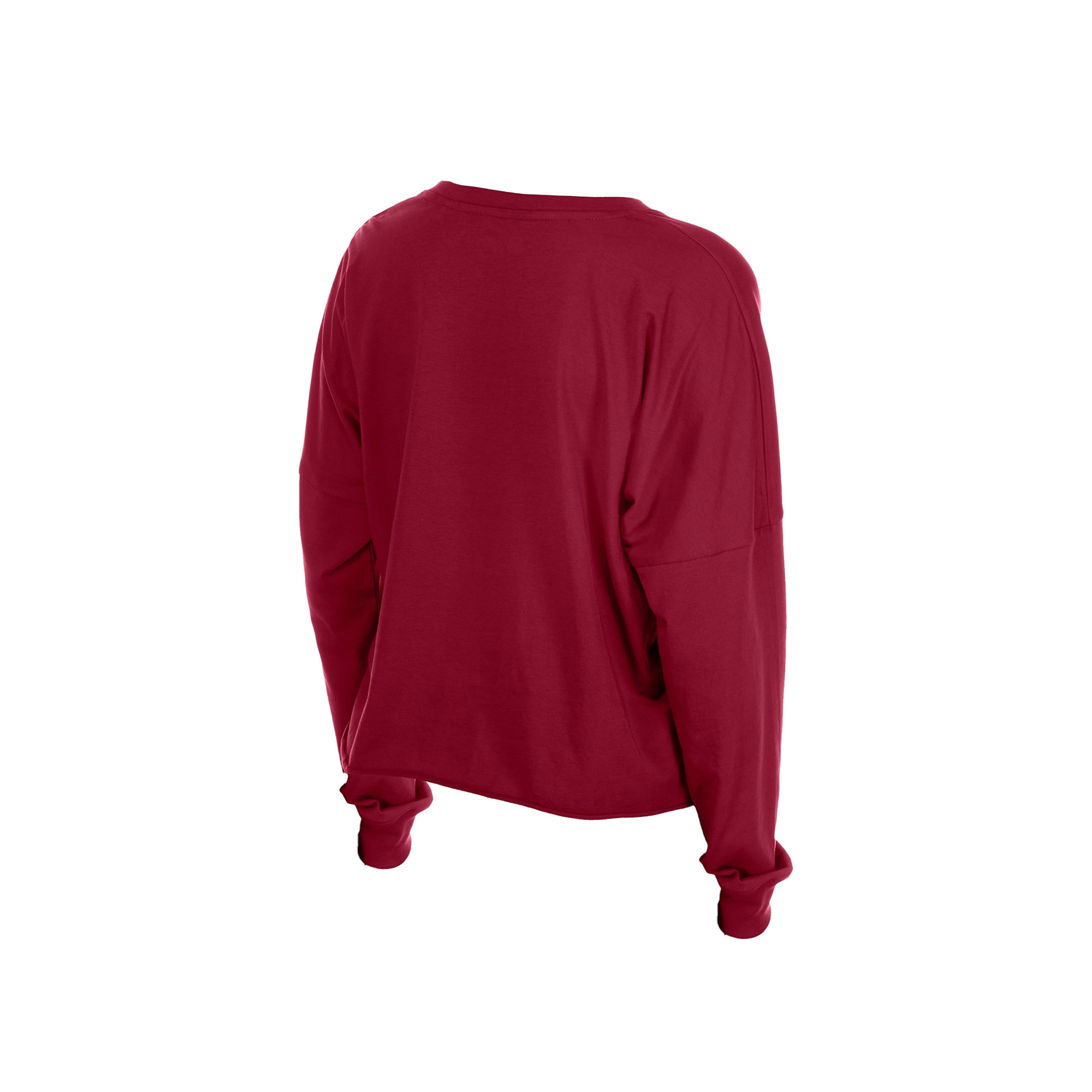 Women's New Era  Burgundy Washington Commanders Cropped Oversized Long Sleeve T-Shirt