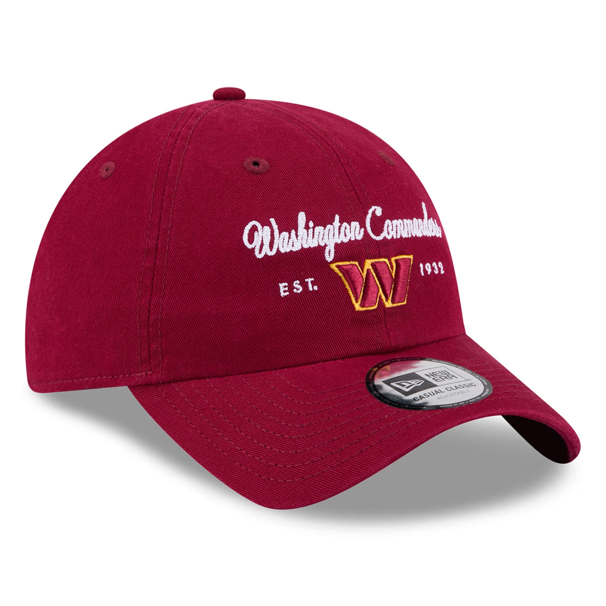 Women's New Era Burgundy Washington Commanders Script Casual Classic Adjustable Hat